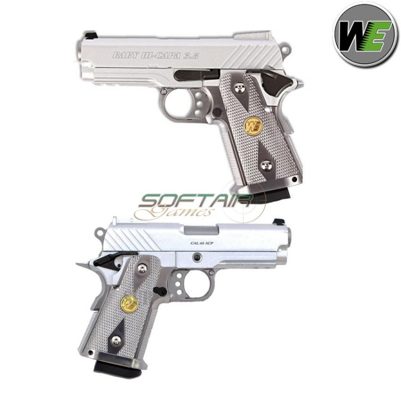 Baby Hi-capa 3.8 Silver Blowback Gas We (ggb310ts)
