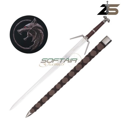 Ornamental Serpentine Silver Sword Geralt of Rivia ZSWORDS® Black (ZS638-7BK)