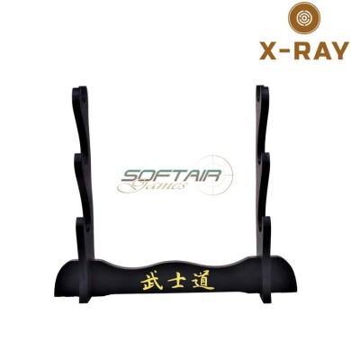Stand triplo in legno da tavolo per katana x-ray (xr-gs3)