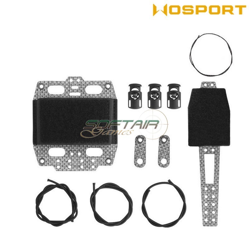 Tasca battery frame G. type BLACK per velcro elmetti WoSport (042636)