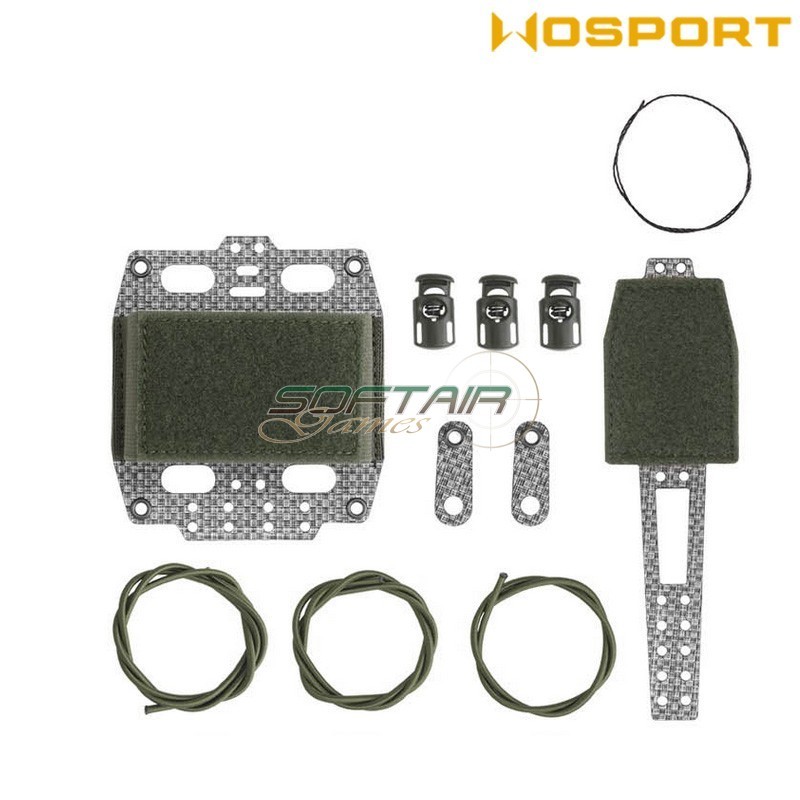 Battery frame pouch G. type RANGER GREEN for velcro helmets WoSport (042638)