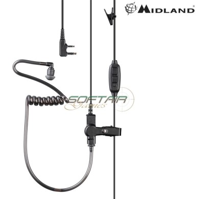 Auricolare/microfono MA31-LK Doppio PTT per Kenwood Modello Pneumatico Midland (c1695)