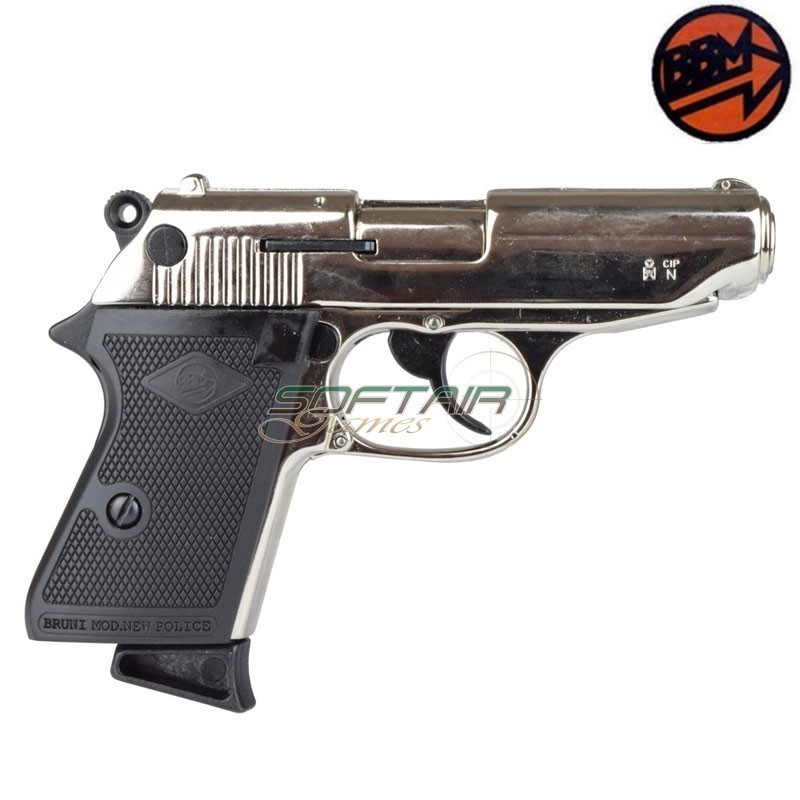 Pistola a Salve New Police Calibro 9mm Silver BRUNI® (BR-2001N)