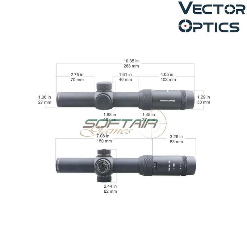 Ottica Forester 1-5x24SFP Gen 1 Riflescope NERA Vector Optics (ve-scoc-03)