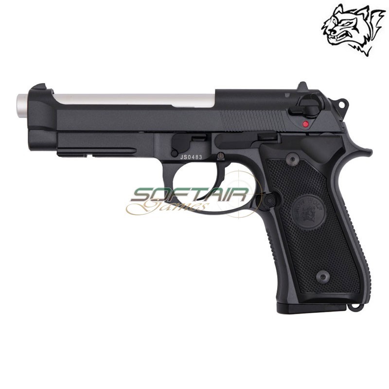 Pistola a Gas Scarrellante Full Metal Nera SNOW WOLF® (SW-03B)