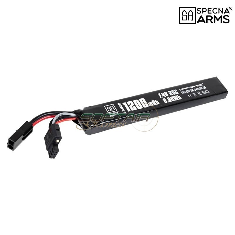 Li-Po Battery 7.4V 1200mAh 25C Stick Mini Tamiya Mini G-Tech Specna Arms (SPE-06-043458)