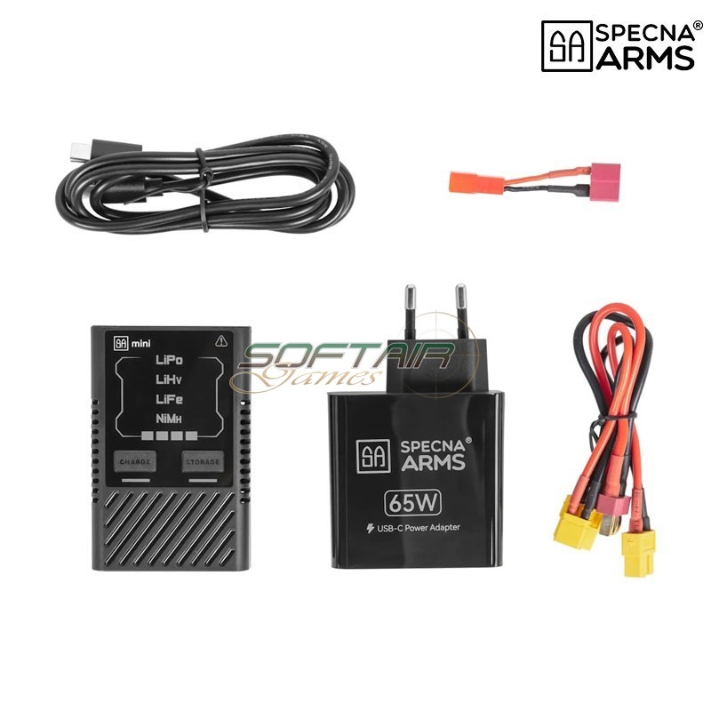 Mini Li-Po/Li-Fe/Ni-MH USB-C Battery Charger with 65W Power Adapter Specna Arms (SPE-07-043798)