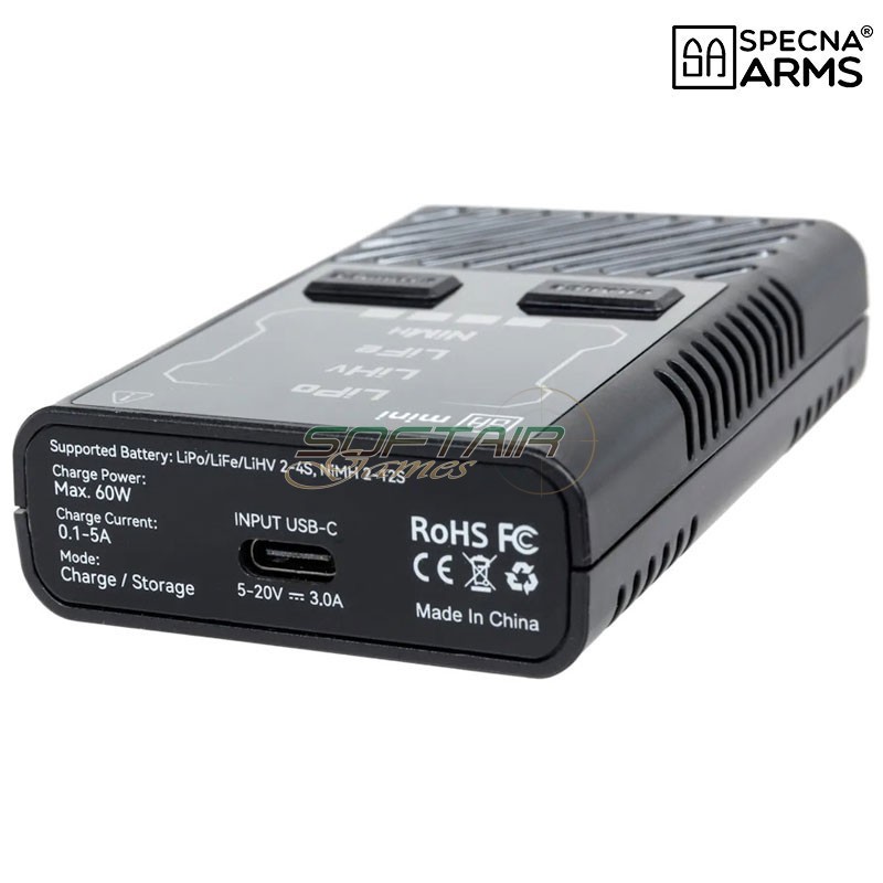 Caricabatterie Mini Li-Po/Li-Fe/Ni-MH USB-C Specna Arms (SPE-07-043799)