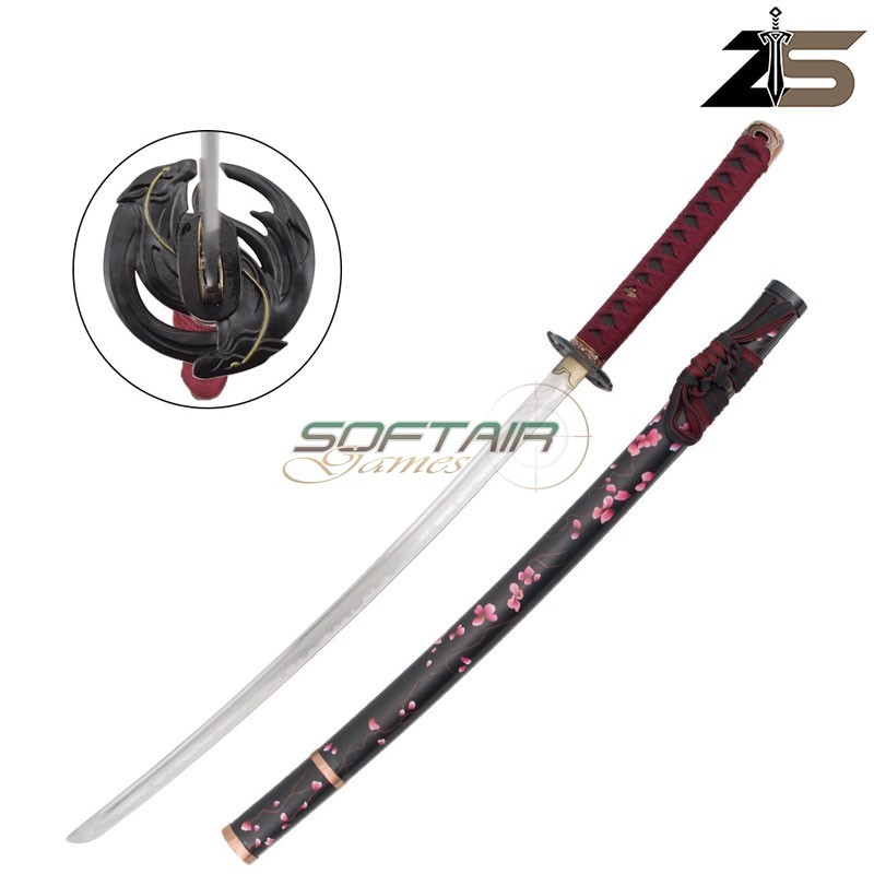 Decorative Katana Inspired by the Sakura in Moonlight Katana Ghost of Yotei Series ZSwords (ZS755R-2)