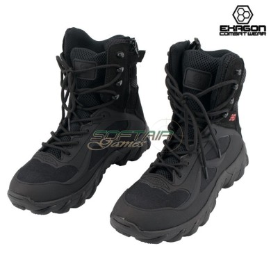 Anfibio NERO in Pelle e Tessuto Oxford Exagon (EX-BTB)