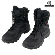 Tactical Boots BLACK Leather and Oxford Fabric Exagon (EX-BTB)