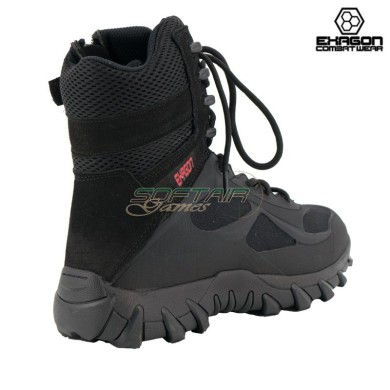 Tactical Boots BLACK Leather and Oxford Fabric Exagon (EX-BTB)