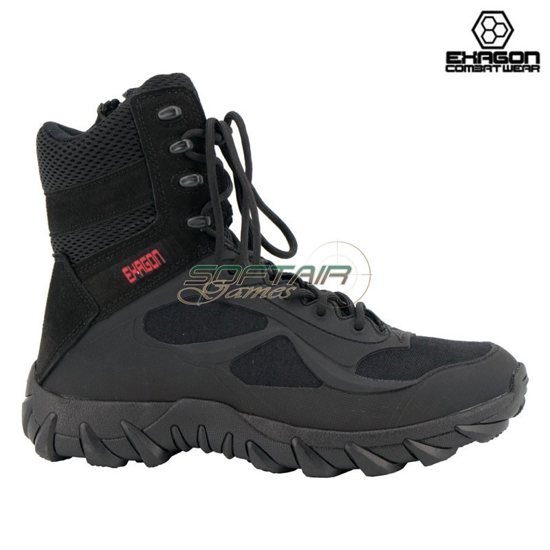 Anfibio NERO in Pelle e Tessuto Oxford Exagon (EX-BTB)