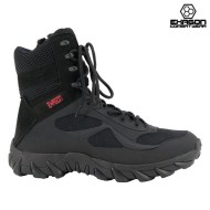 Tactical Boots BLACK Leather and Oxford Fabric Exagon (EX-BTB)