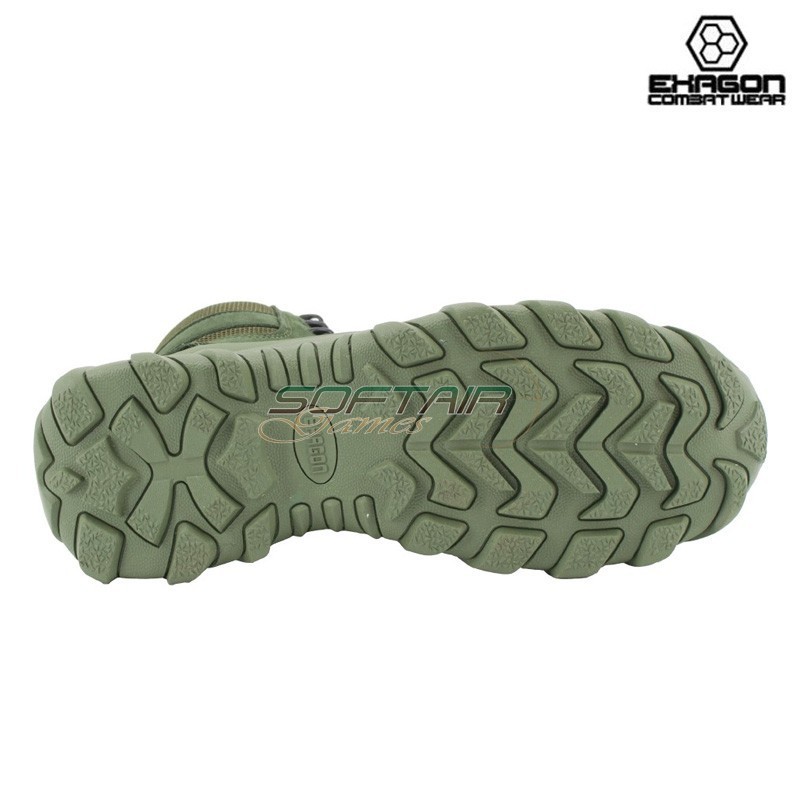 Tactical Boots GREEN Leather and Oxford Fabric Exagon (EX-BTG)