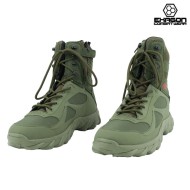 Tactical Boots GREEN Leather and Oxford Fabric Exagon (EX-BTG)