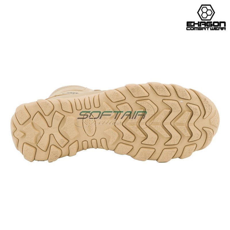 Tactical Boots TAN Leather and Oxford Fabric Exagon (EX-BTT)