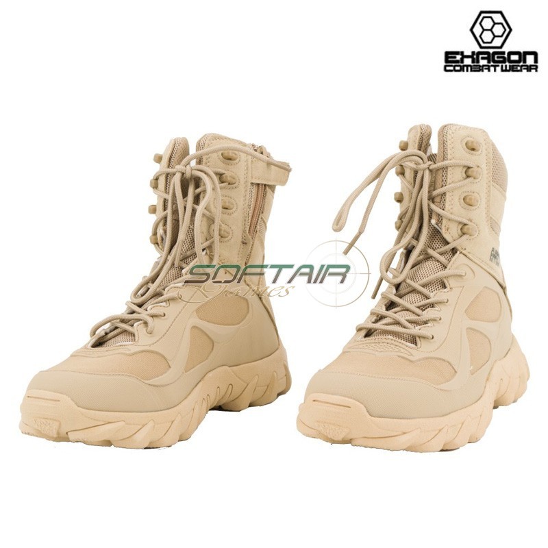 Anfibio TAN in Pelle e Tessuto Oxford Exagon (EX-BTT)
