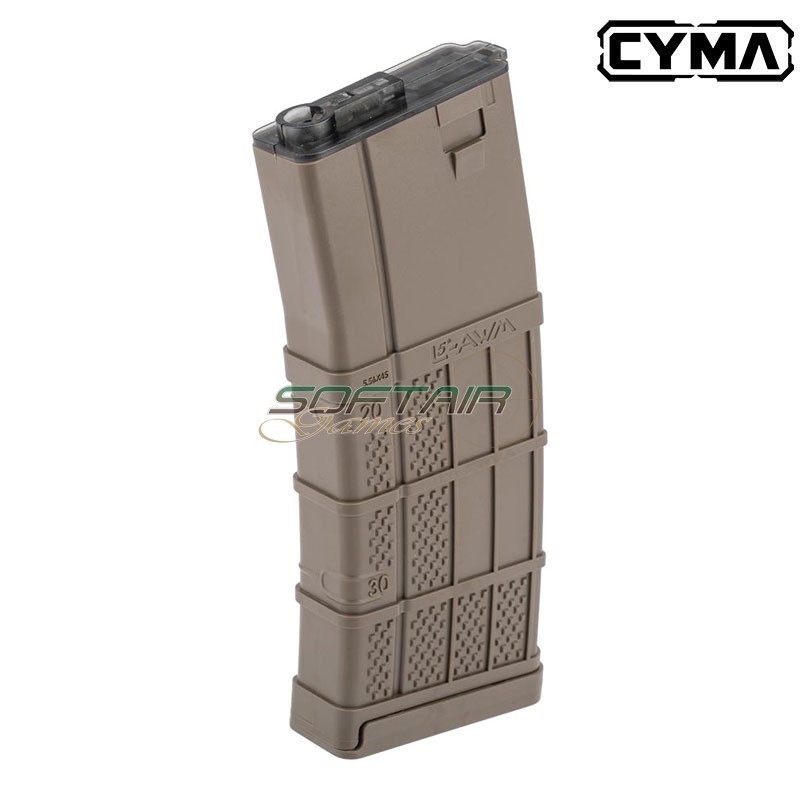 Caricatore Lancer L5AWM 5.56 Mid-Cap 190 Colpi Tan CYMA (M278AT)