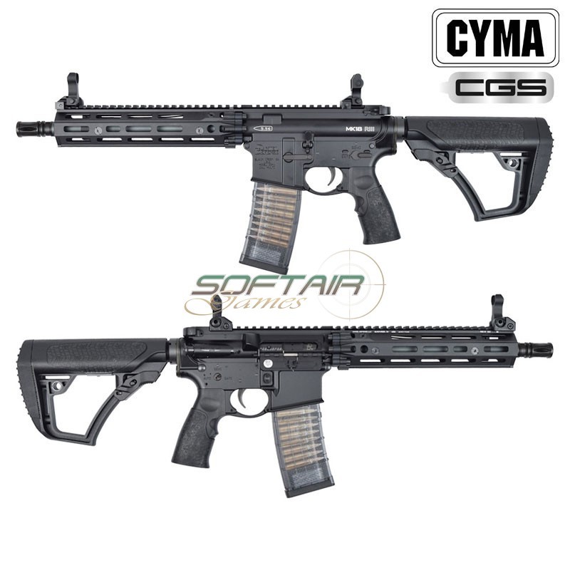 Fucile a Gas CGS Daniel Defense MK18 RIII 9.5" Nero CYMA CGS (CM1103B)