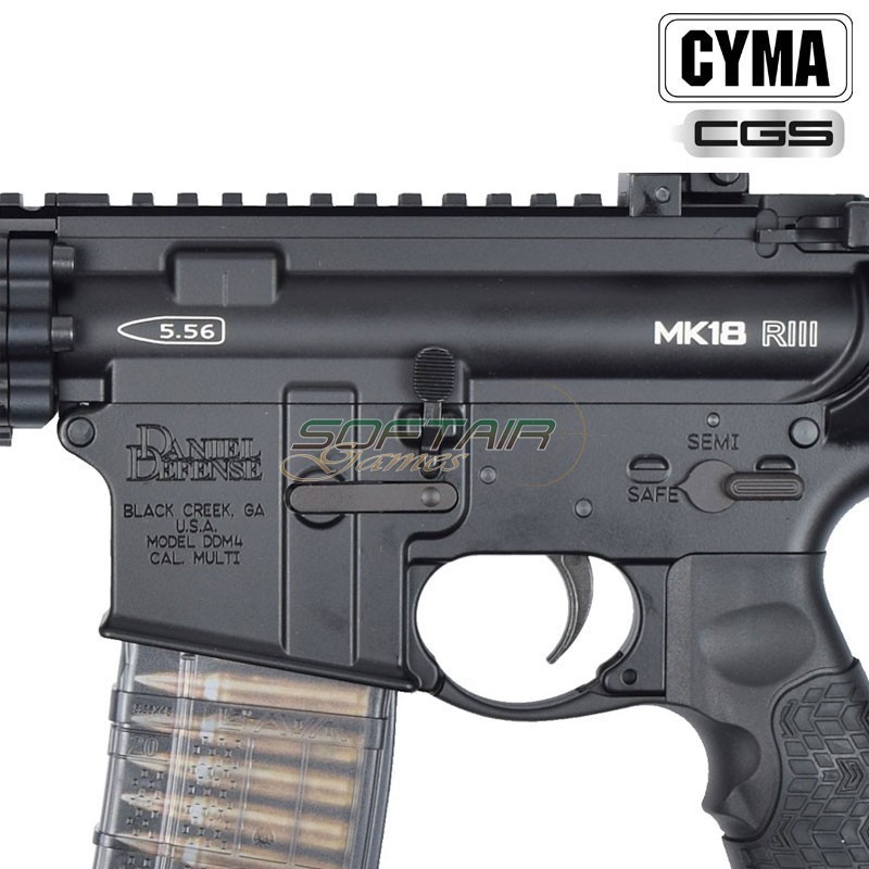 Fucile a Gas CGS Daniel Defense MK18 RIII 9.5" Nero CYMA CGS (CM1103B)