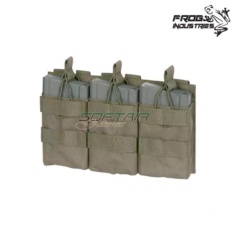 Triple Open Top 7.62 Magazines Pouch RANGER GREEN Frog Industries® (FI-51613110-RG)