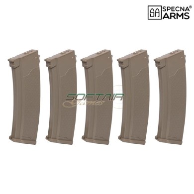 Specna Arms Set 5x Caricatori Mid-Cap S-MAG 175 Colpi per Serie J Tan (SPE-05-032795)