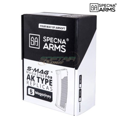 Specna Arms Set 5x Caricatori Mid-Cap S-MAG 175 Colpi per Serie J Tan (SPE-05-032795)