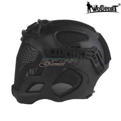 W23 Helmet with Metal Mesh Black WoSport (WO-HL107)