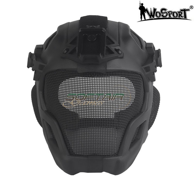 Elmetto W23 con Rete Metallica Nero WoSport (WO-HL107)
