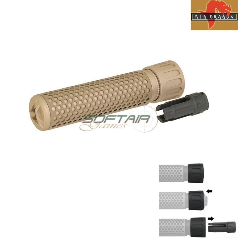 Silencer Tan Quick Detach Supressor Qdc/long Big Dragon (bd0542tan) Silencer Tan Quick Detach Supressor Qdc/long Big Dragon (bd0542tan)