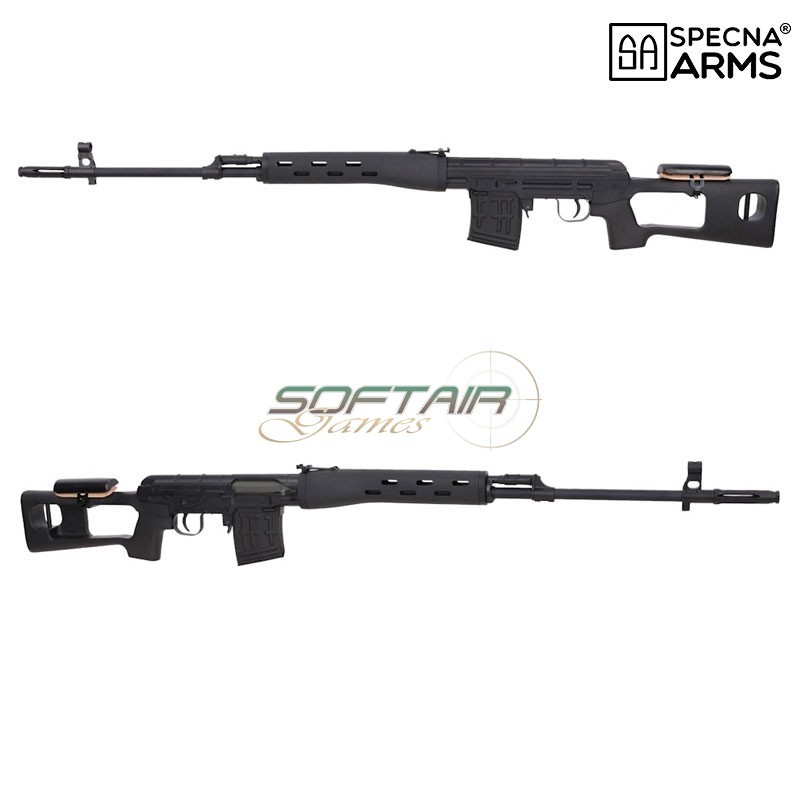 SVD Black Polymer Bolt Action Airsoft Rifle Specna Arms (SPE-03-048923)