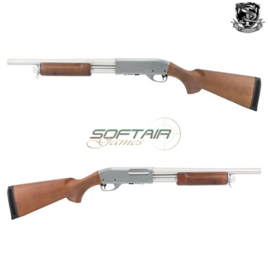 ST870 Pump Action Shotgun Real Wood Silver S&T (S&TM870SV)