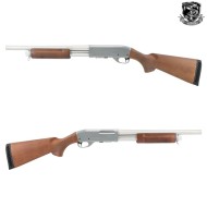 ST870 Pump Action Shotgun Real Wood Silver S&T (S&TM870SV)