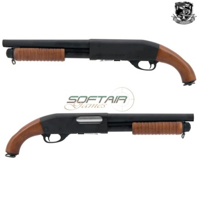 ST870 Short Pump Action Shotgun Real Wood Black S&T (S&TM870SB)