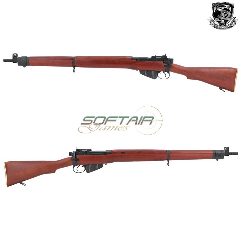 Lee Enfield No.4 MKI Bolt Action Rifle Real Wood S&T (S&TLENBRW)