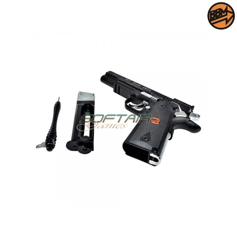CO2 Semi-Blowback Pistol 4.5mm Caliber C.N.816 U.S. COMBAT Bruni (BR-601MB)