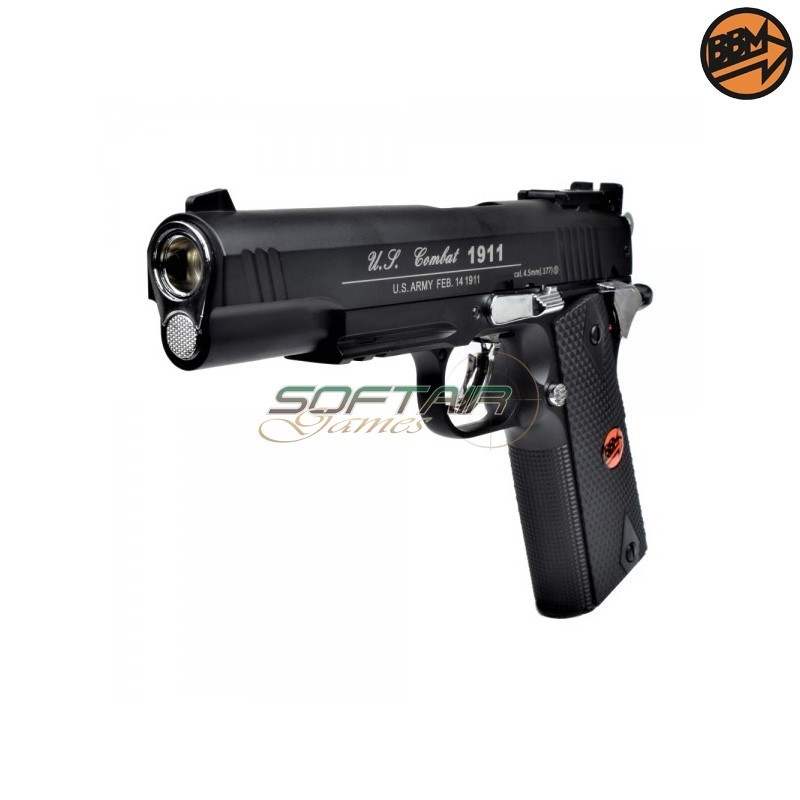 CO2 Semi-Blowback Pistol 4.5mm Caliber C.N.816 U.S. COMBAT Bruni (BR-601MB)