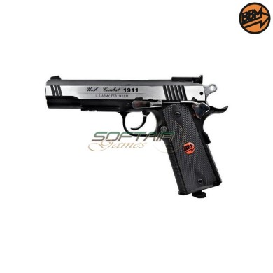 Pistola Co2 semi-scarellante Calibro 4.5mm Argento C.N.816 U.S. COMBAT Bruni (BR-601MS)