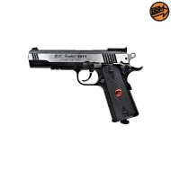 CO2 Semi-Blowback Pistol 4.5mm Caliber Silver C.N.816 U.S. COMBAT Bruni (BR-601MS)