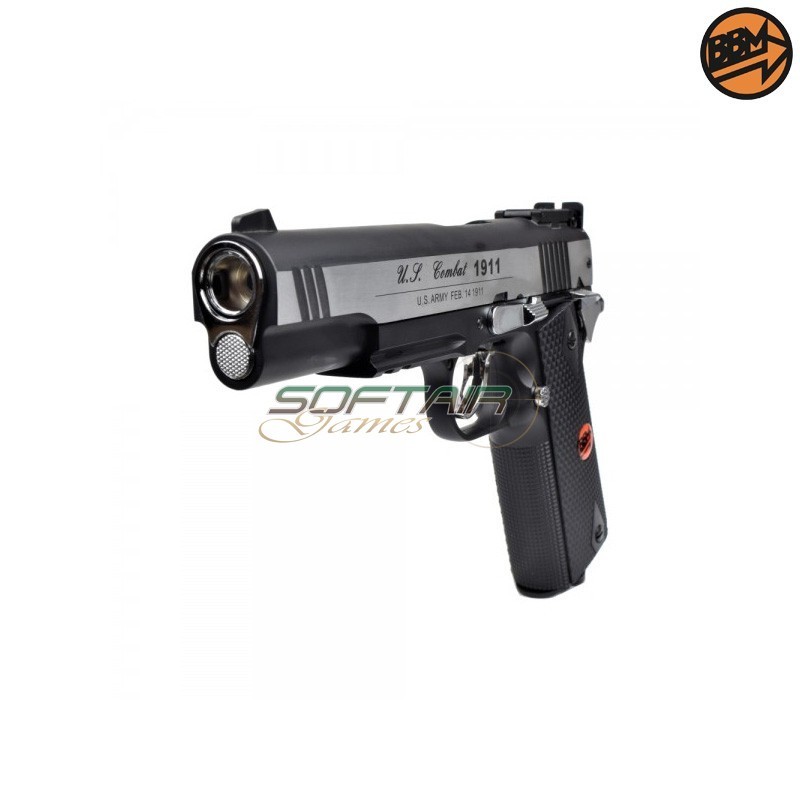 Pistola Co2 semi-scarellante Calibro 4.5mm Argento C.N.816 U.S. COMBAT Bruni (BR-601MS)