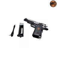 CO2 Semi-Blowback Pistol 4.5mm Caliber Silver C.N.816 U.S. COMBAT Bruni (BR-601MS)