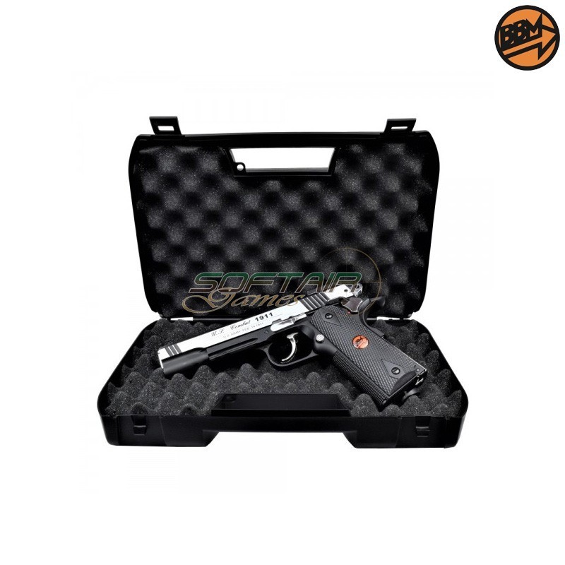 Pistola Co2 semi-scarellante Calibro 4.5mm Argento C.N.816 U.S. COMBAT Bruni (BR-601MS)