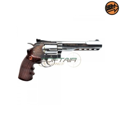 Revolver 6" Co2 Caliber 4.5mm Full Metal Silver C.N.821 Bruni (BR-702S)