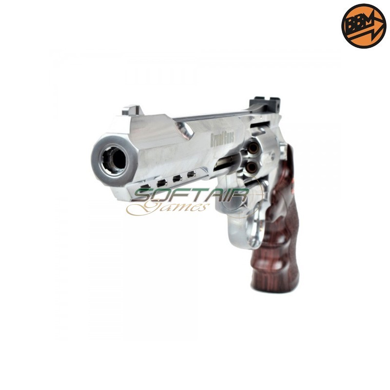 Revolver 6" Co2 Caliber 4.5mm Full Metal Silver C.N.821 Bruni (BR-702S)