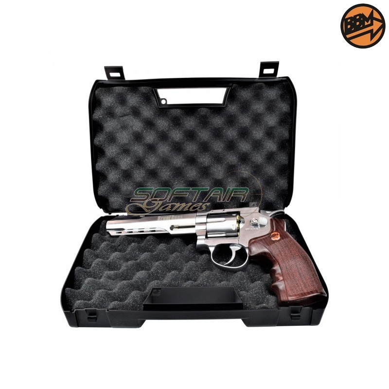 Revolver 6" Co2 Calibro 4.5mm Full Metal Argento C.N.821 Bruni (BR-702S)