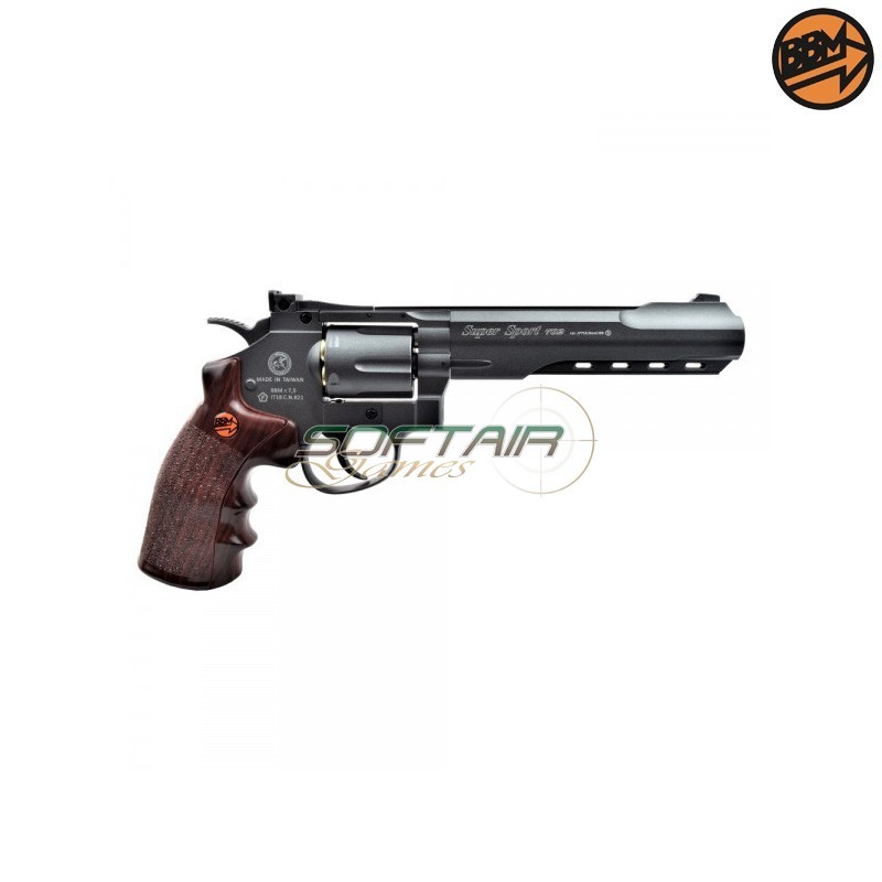 Revolver 6" Co2 Caliber 4.5mm Full Metal Black C.N.821 Bruni (BR-702B)