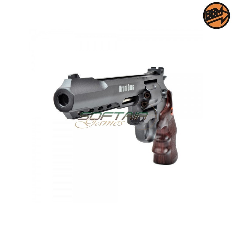 Revolver 6" Co2 Caliber 4.5mm Full Metal Black C.N.821 Bruni (BR-702B)