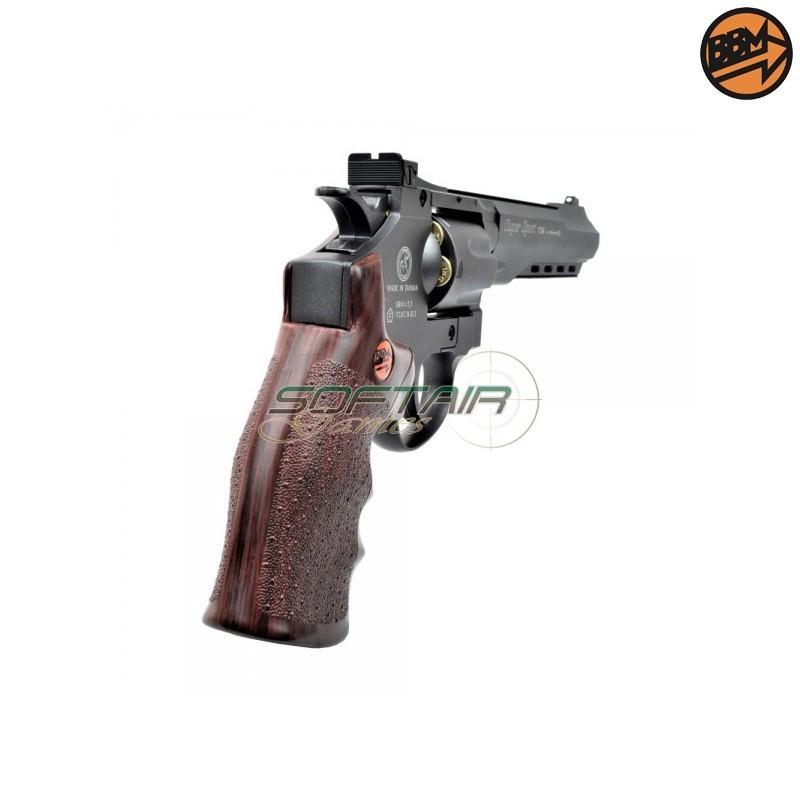 Revolver 6" Co2 Caliber 4.5mm Full Metal Black C.N.821 Bruni (BR-702B)