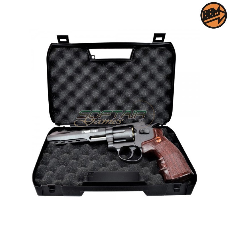 Revolver 6" Co2 Caliber 4.5mm Full Metal Black C.N.821 Bruni (BR-702B)